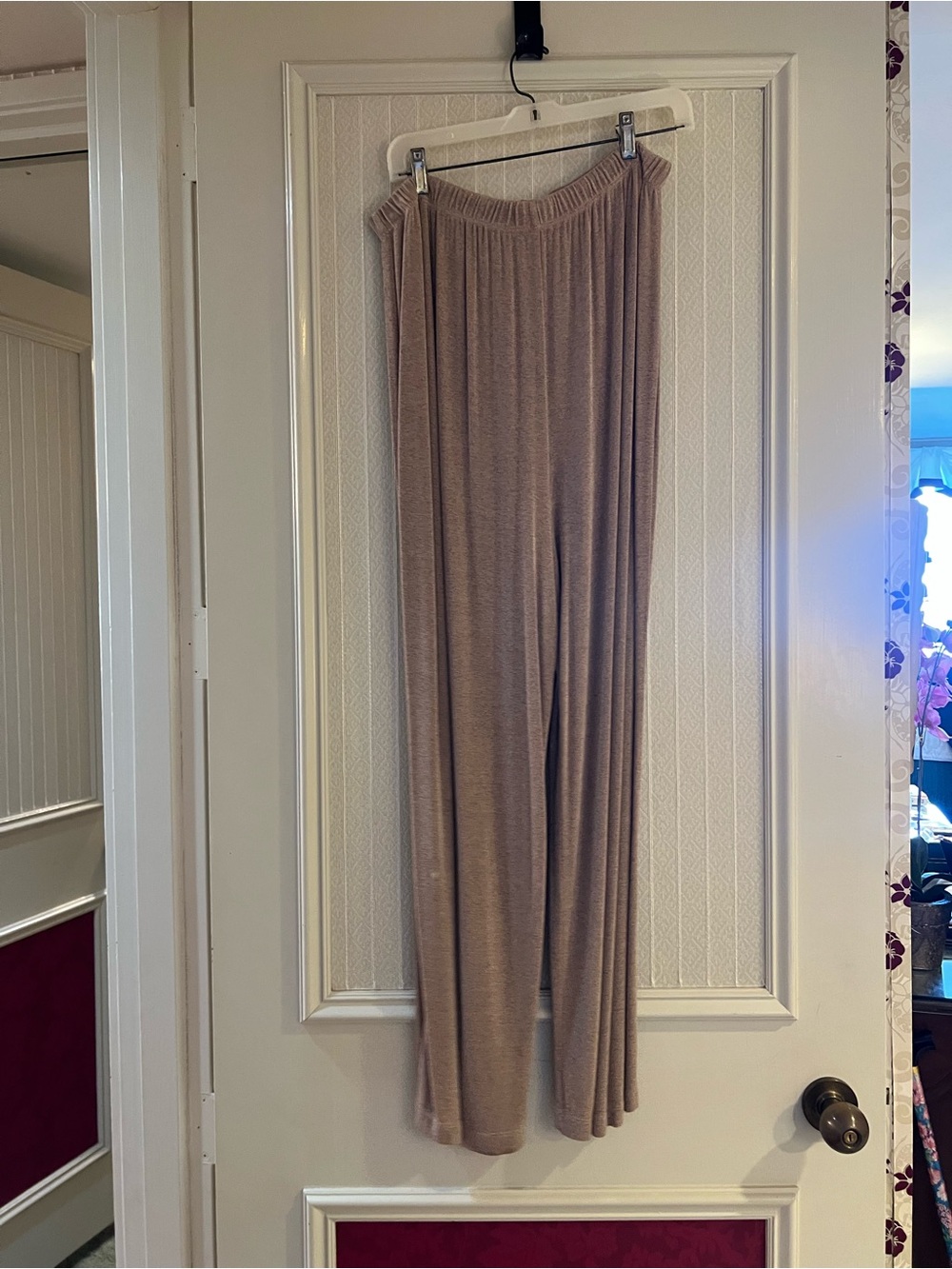 Vikki Vi Taupe Wide-Leg Lounge Pants